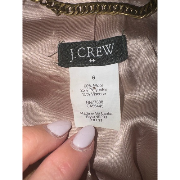 J Crew Women Double Breasted Wool Blend Peacoat Camel Size 6 - Picture 6 of 7